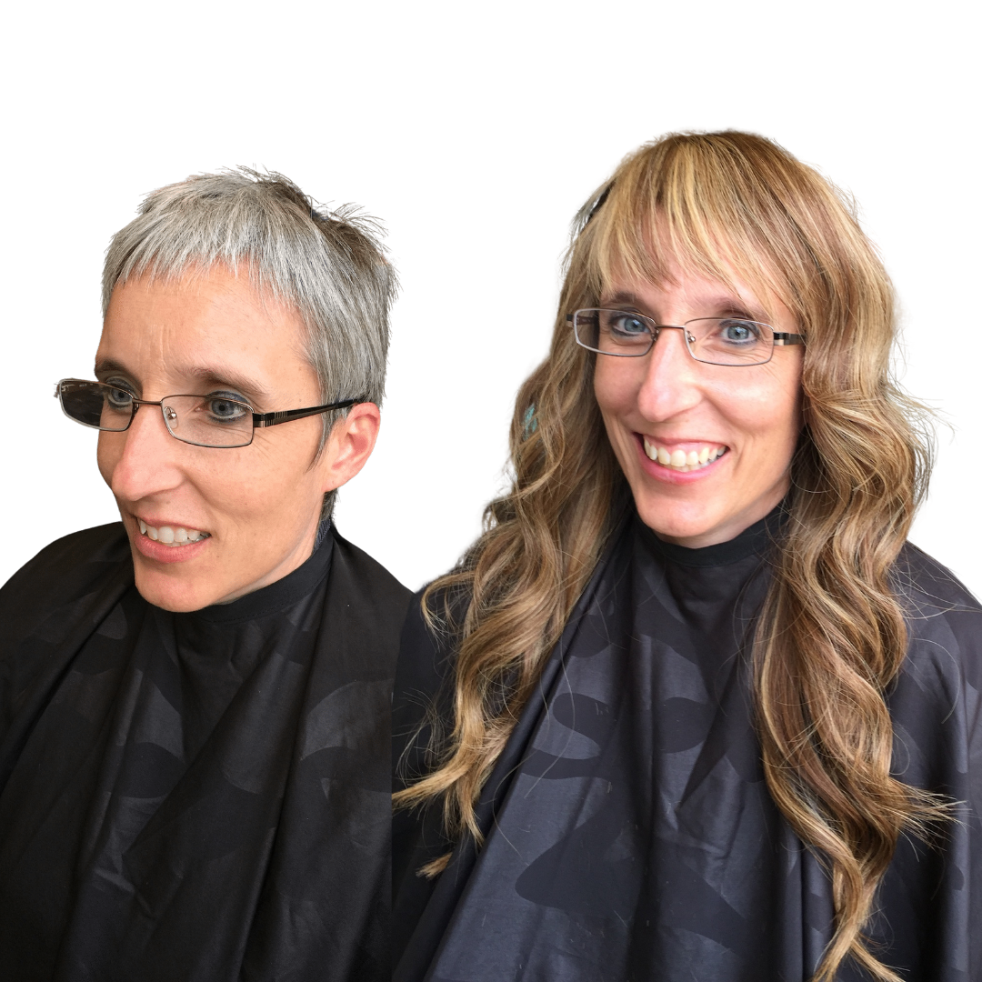 Before and After Hair Extensions — Front View